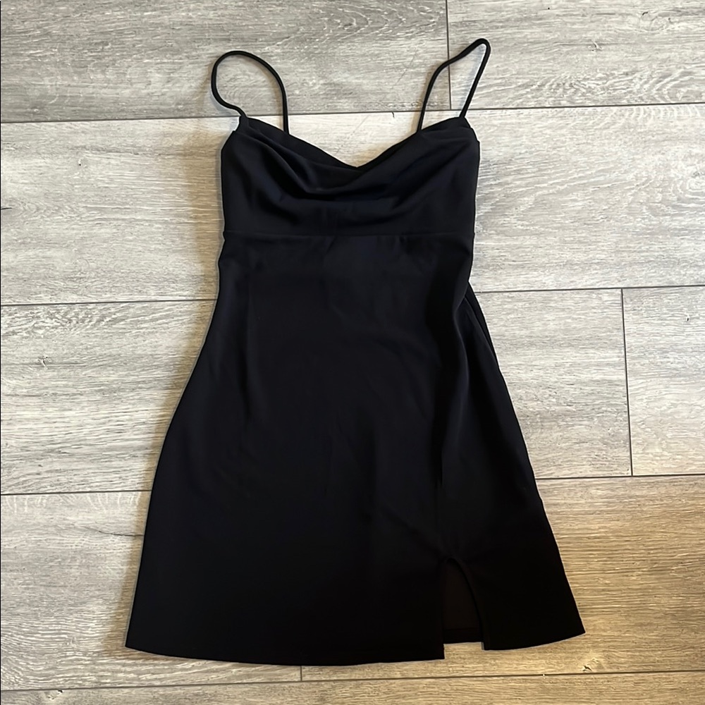 Never Worn Before! Elegant Black Spaghetti Strap Dress with Slit from Windsor